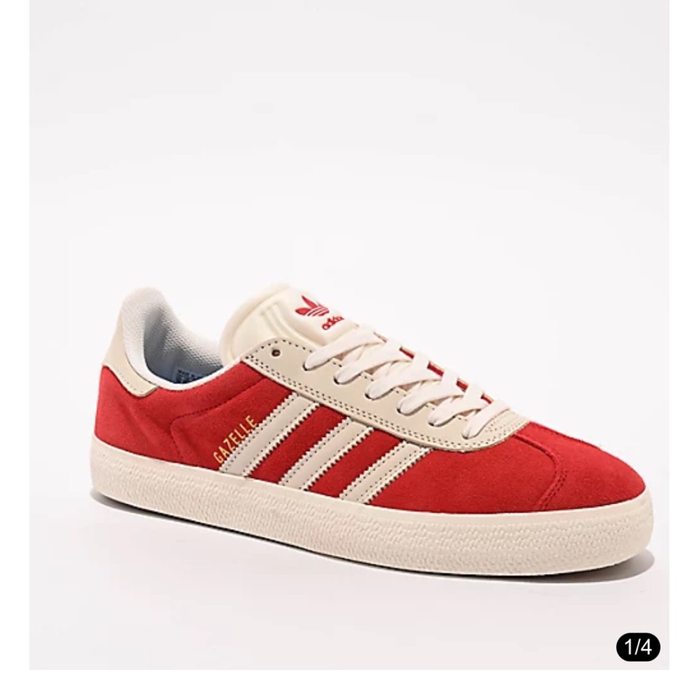 Adidas Gazelle Red and Cream Sneakers